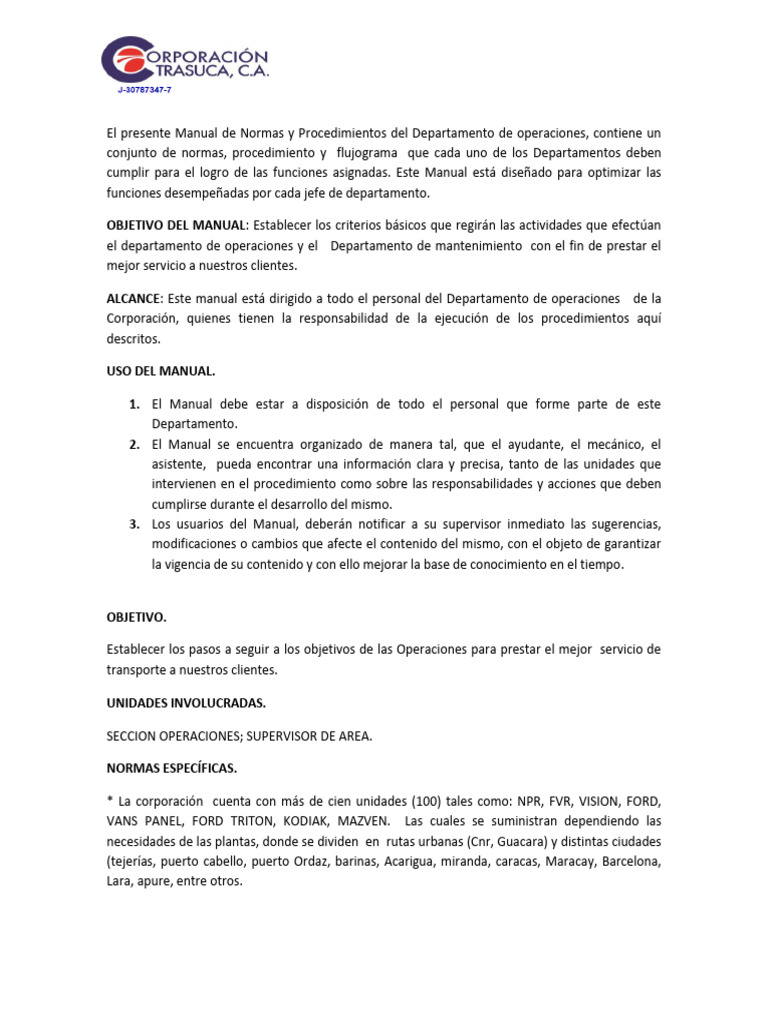 Manual de Normas para Operaciones y Mantenimiento | PDF | Tecnología