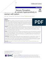 Taylor 2020 Revised Scored Sensory Perception, Sensory Hypersensitivity in Women