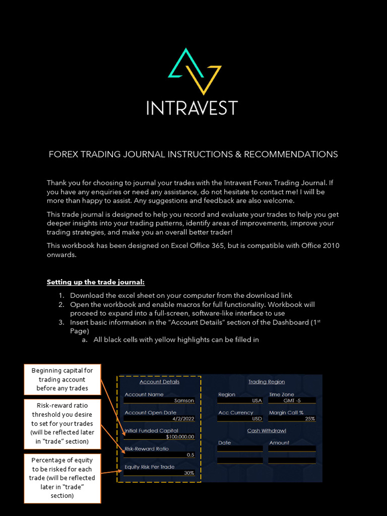 Forex Trading Journal Instructions | PDF | International Finance ...