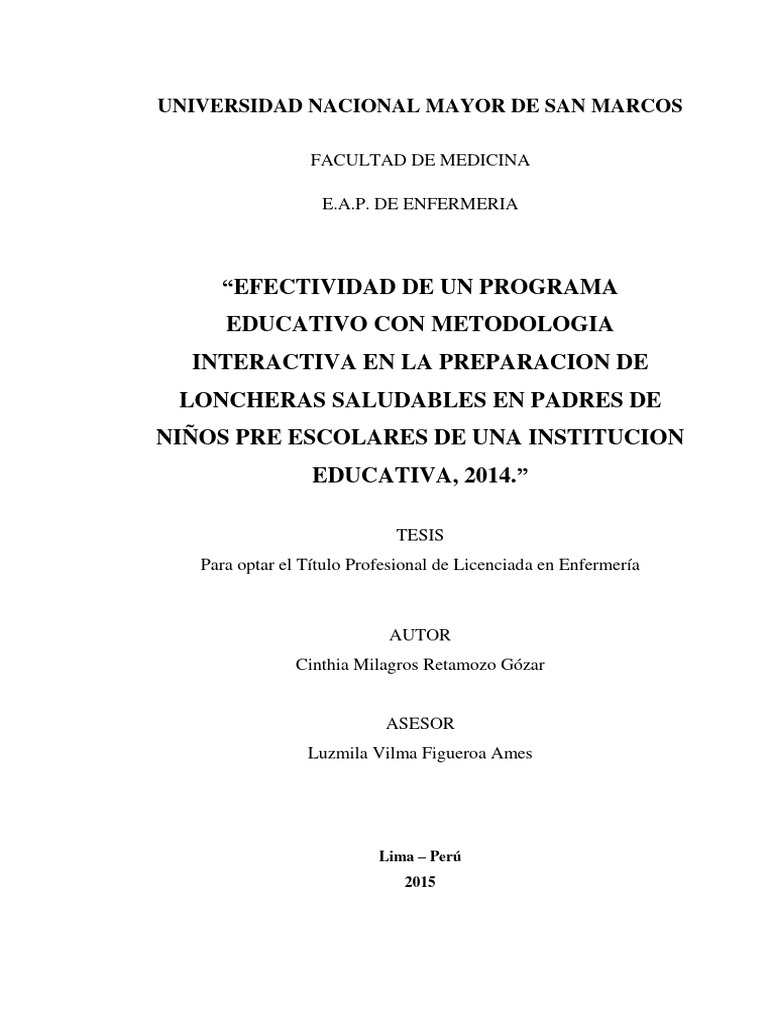 Efectividad de un programa preparaci n de locheras saludables