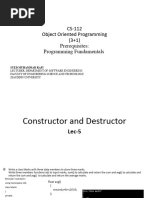 OOP Lec 5 (Constructor&Destructor)