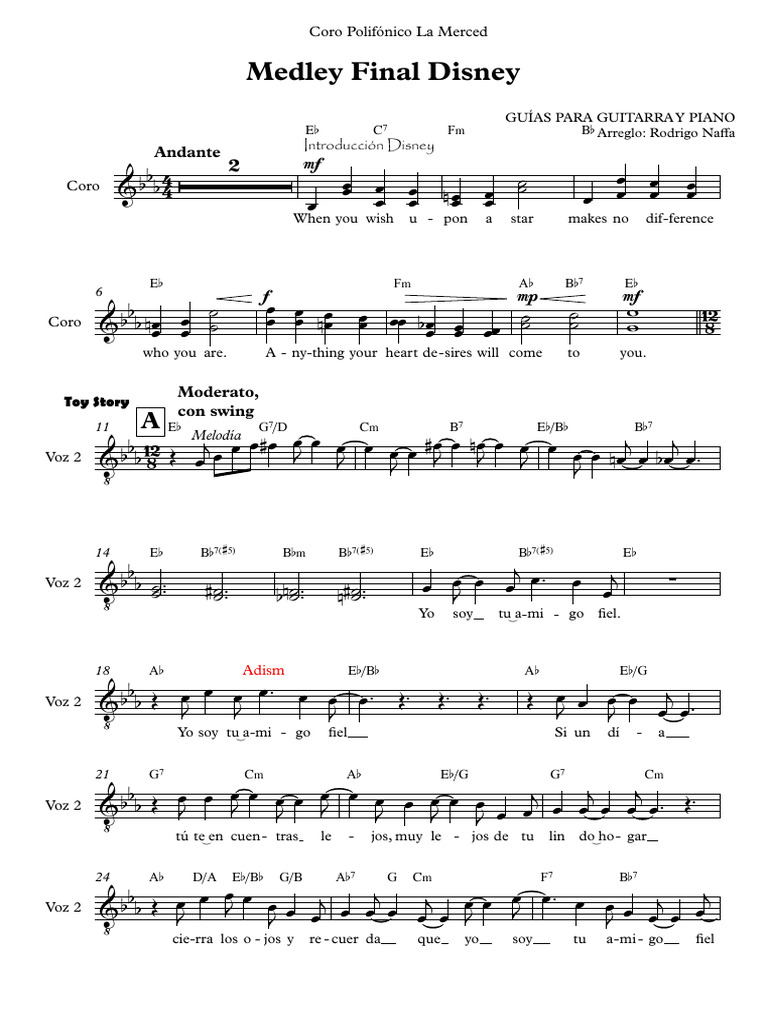 Disney Melodía Y Acordes Pdf