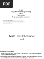 OOP-Lec-9 (Multi Level Inheritance)