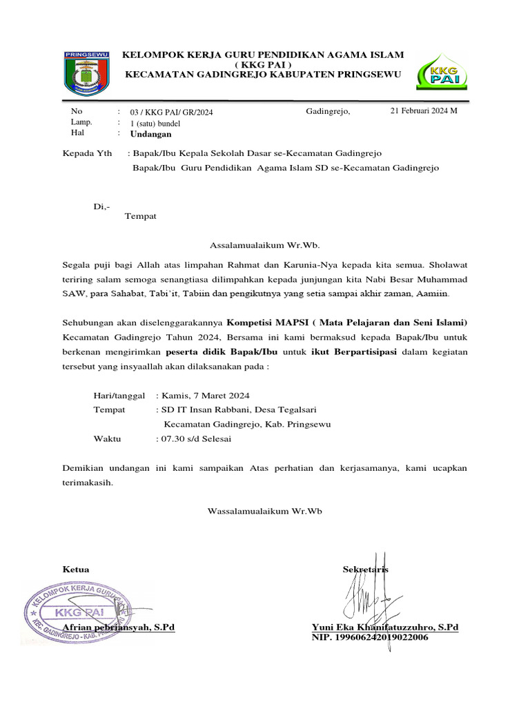 UNDANGAN MAPSI 2024 GDR_ | PDF