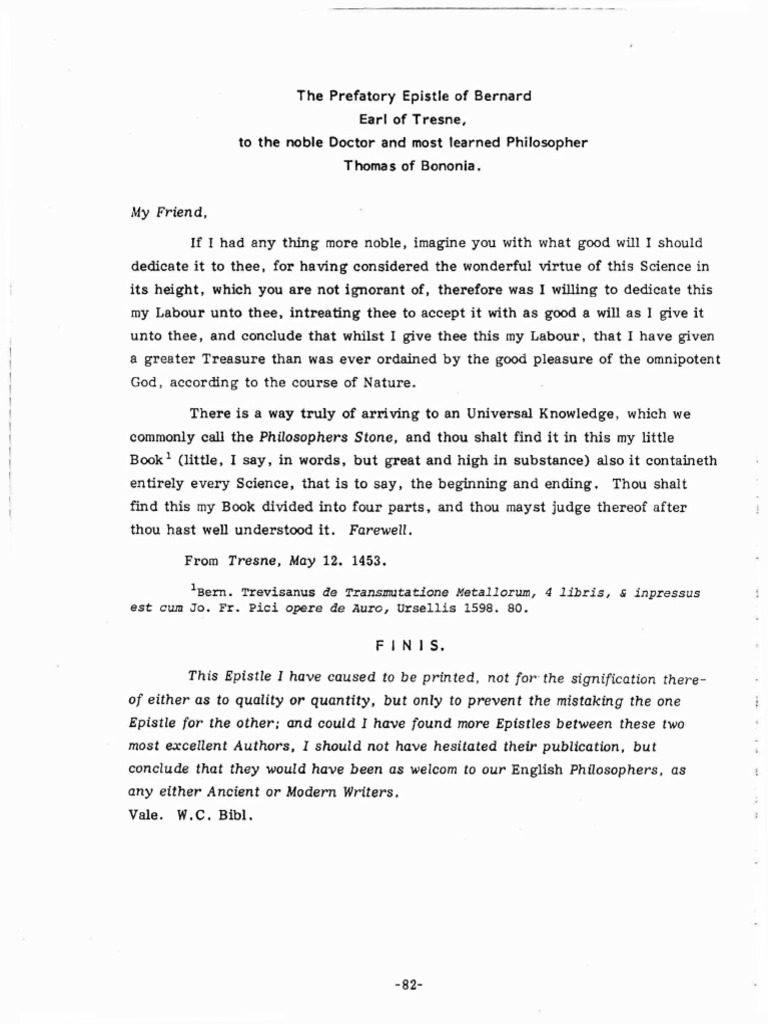 Prefatory Epistle on Philosophers Stone | PDF