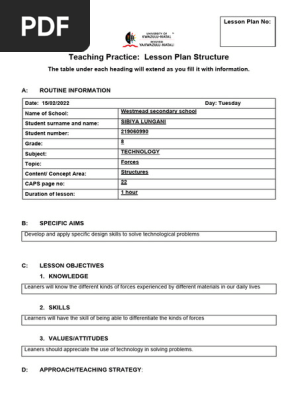 LESSON PLAN TECHNOLOGY