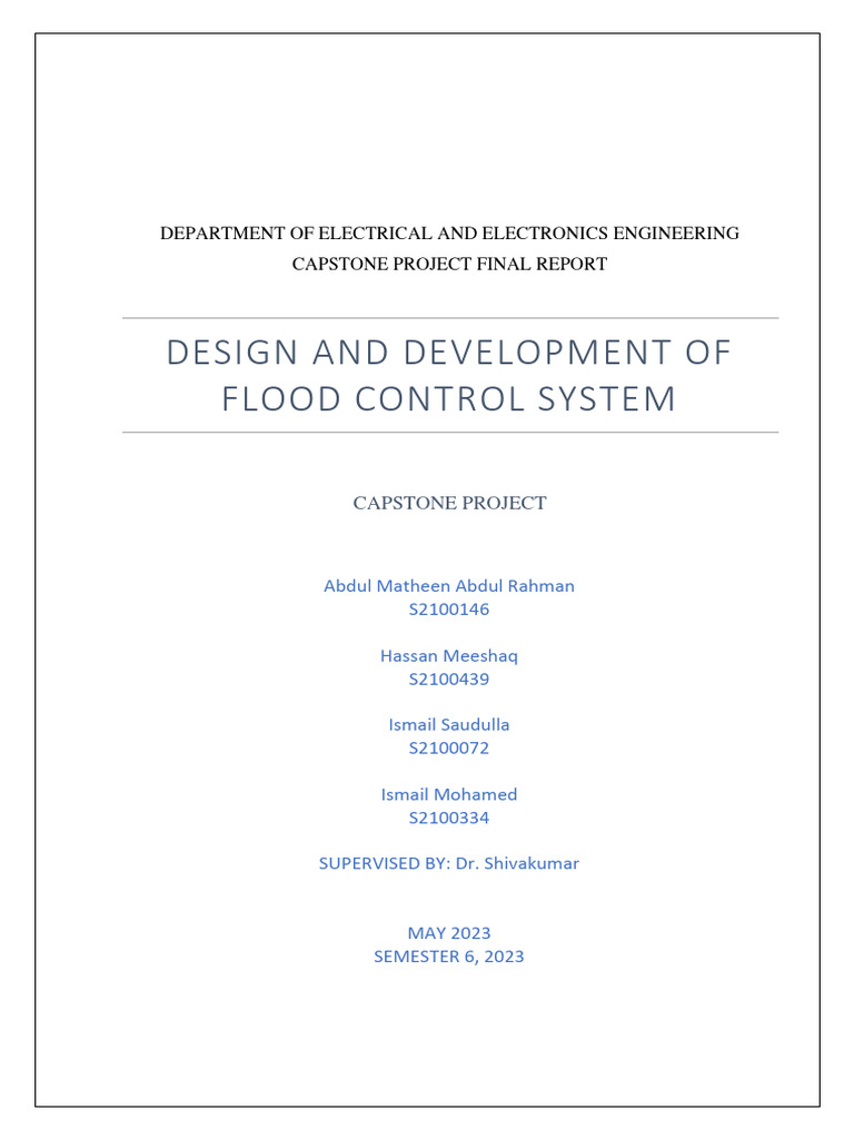 Flood Control System Capstone Report | PDF | Programmable Logic ...