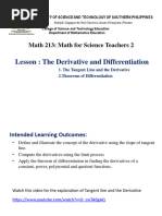 Tangent Line and Derivative Theorems of Differentiation