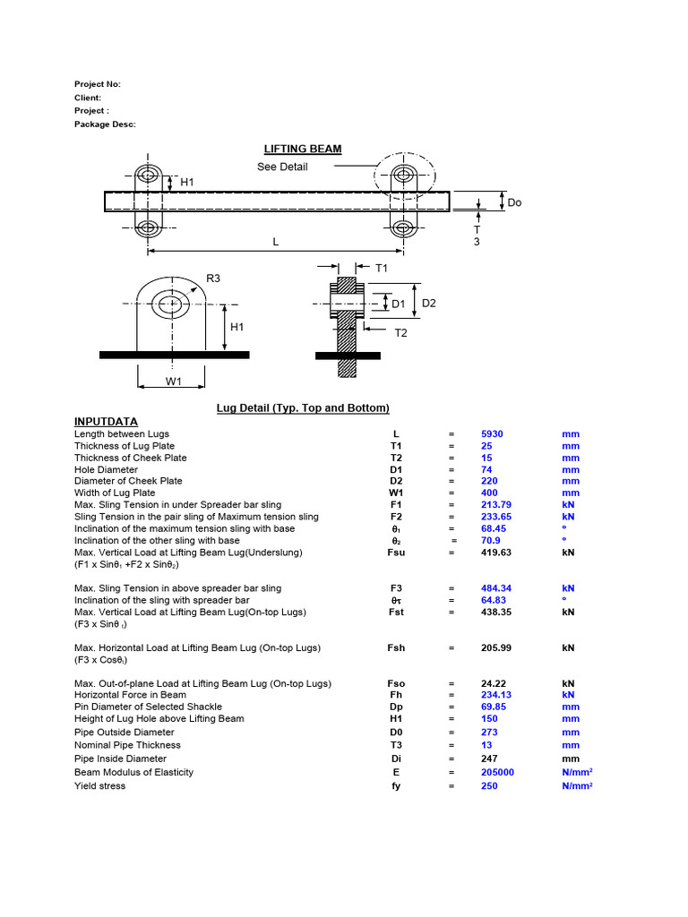 Lifting Beam Design Specifications | PDF | Beam (Structure) | Bending