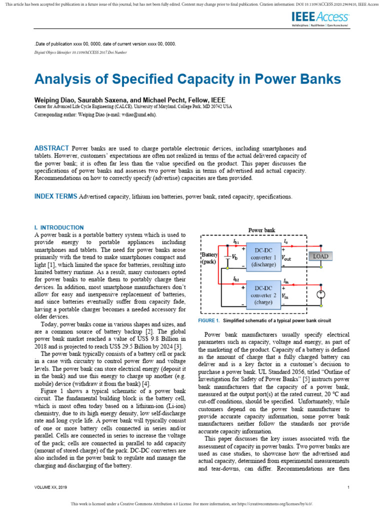 Analysis of Specified Capacity in Power Banks | PDF | Battery Charger ...