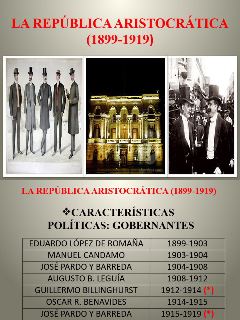 La República Aristocrática Peruana | PDF | Perú | América del Sur