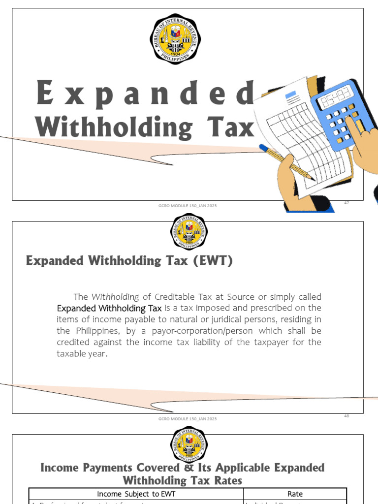 Topic 2 Expanded Withholding Taxes PDF Payments Taxes