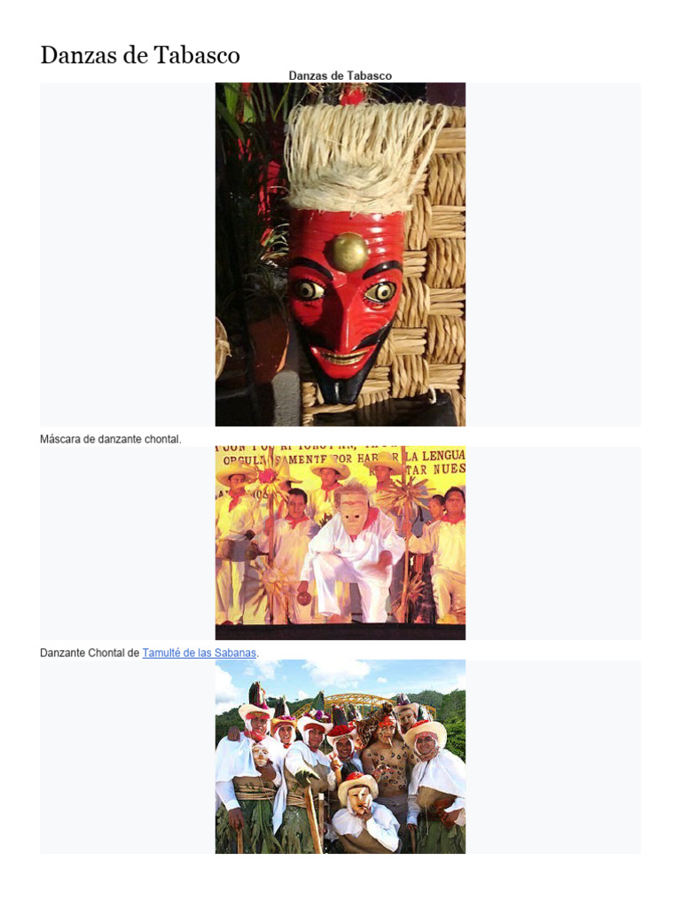 Danzas Tradicionales de Tabasco | PDF | Bailes | Carnaval