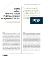 Prevalencia de Leucemia Linfoblástica Aguda en Niños en El Hospital Pediátrico de Sinaloa en El Periodo 2017-2021