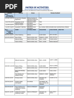 Matrix of Activities DSPC 1