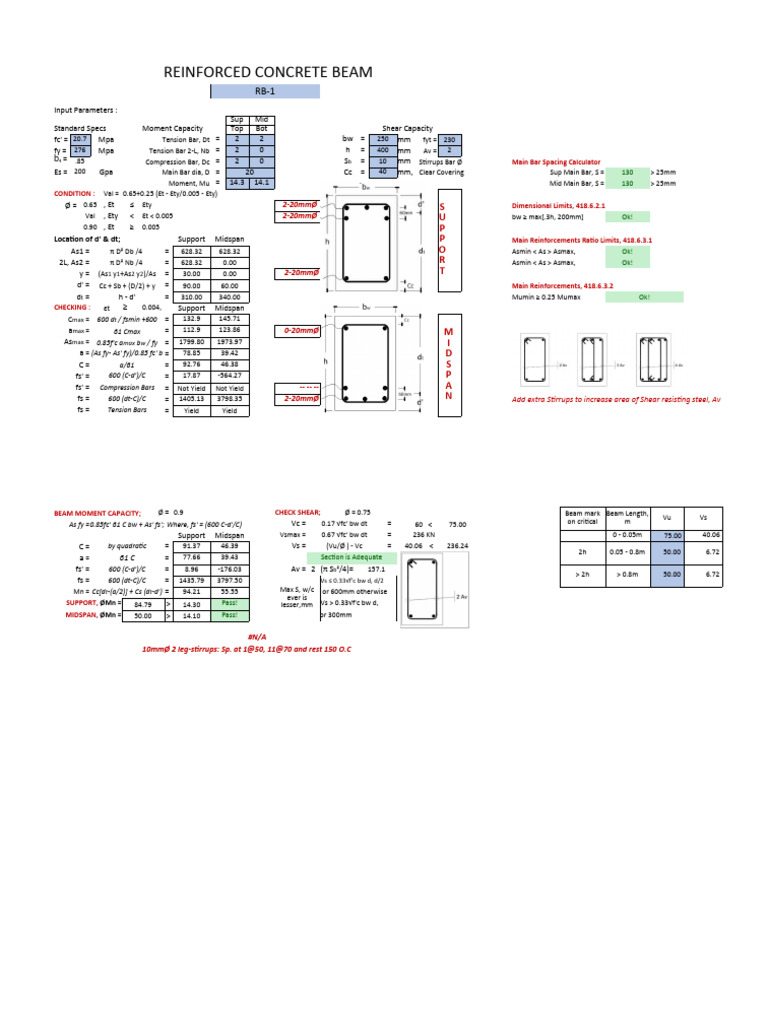Reinforced Concrete Beam Design Guide | PDF | Building Engineering ...