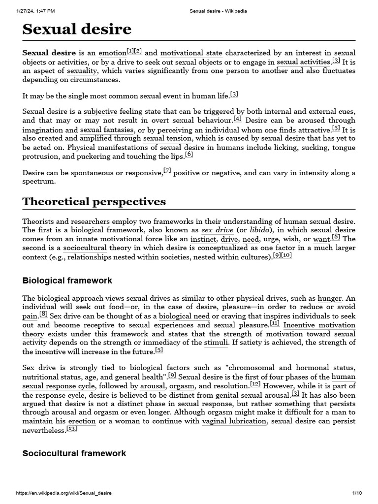 Understanding Sexual Desire in Humans | PDF | Sexual Arousal | Human ...