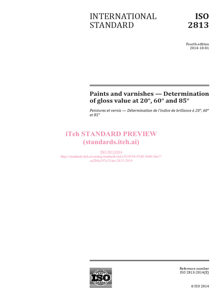 ISO-2813-2014 Paints and Varnishes - Determination | PDF | Metrology ...