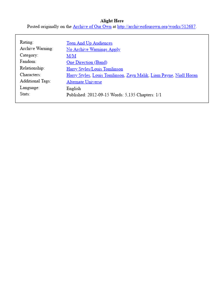 Alight Here | PDF | One Direction