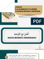 Matan Al Wadihah Fi Tajwidil - Fatihah Beserta Terjemah