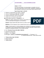 Ordem Do Culto Noturno 18 de Fevereiro de 2024