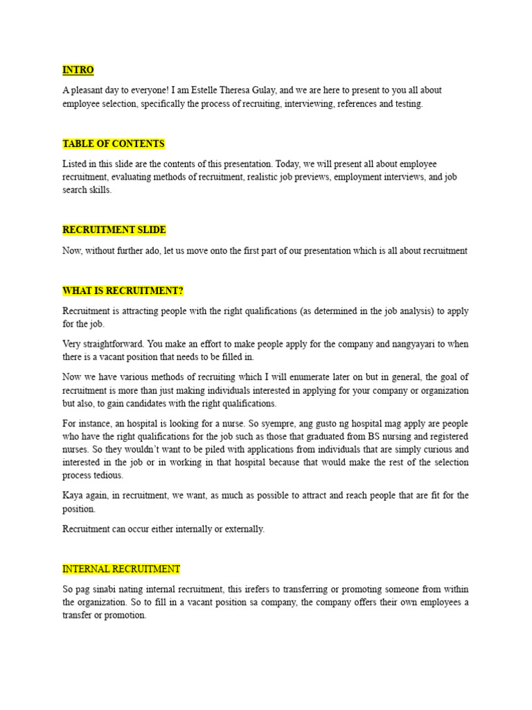 Recruitment Meaning Tagalog