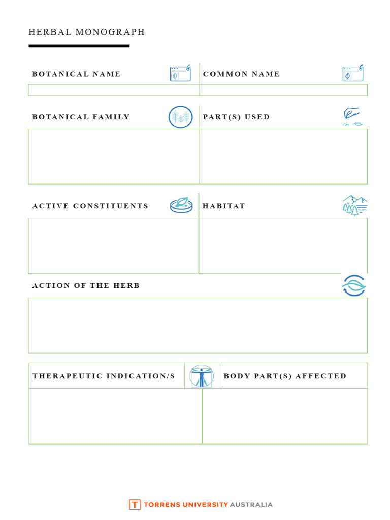 HMM Herbal Monograph Template PDF