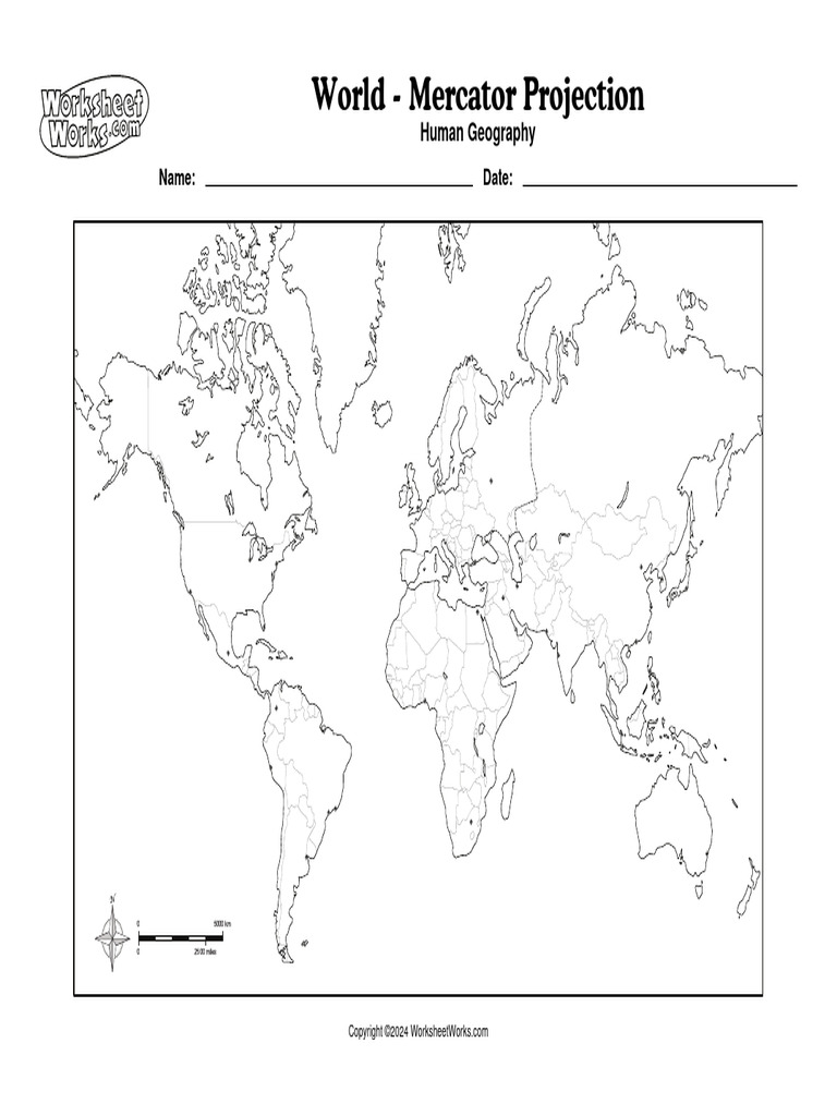 WorksheetWorks World Mercator Projection 2 | PDF