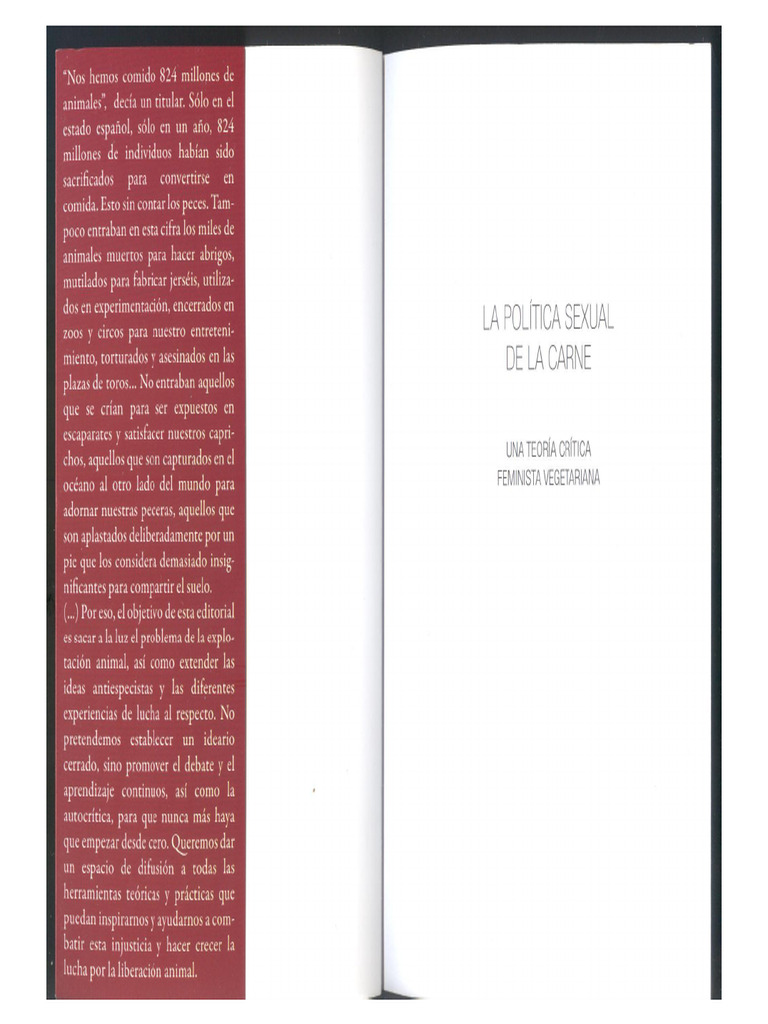 Carol Adams La Política Sexual de La Carne PDF