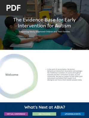 Evidence for Early Intervention Presentation for Autism ASD