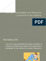 NIA 320 - Materialidad en La Planificación y Ejecución de La Auditoría