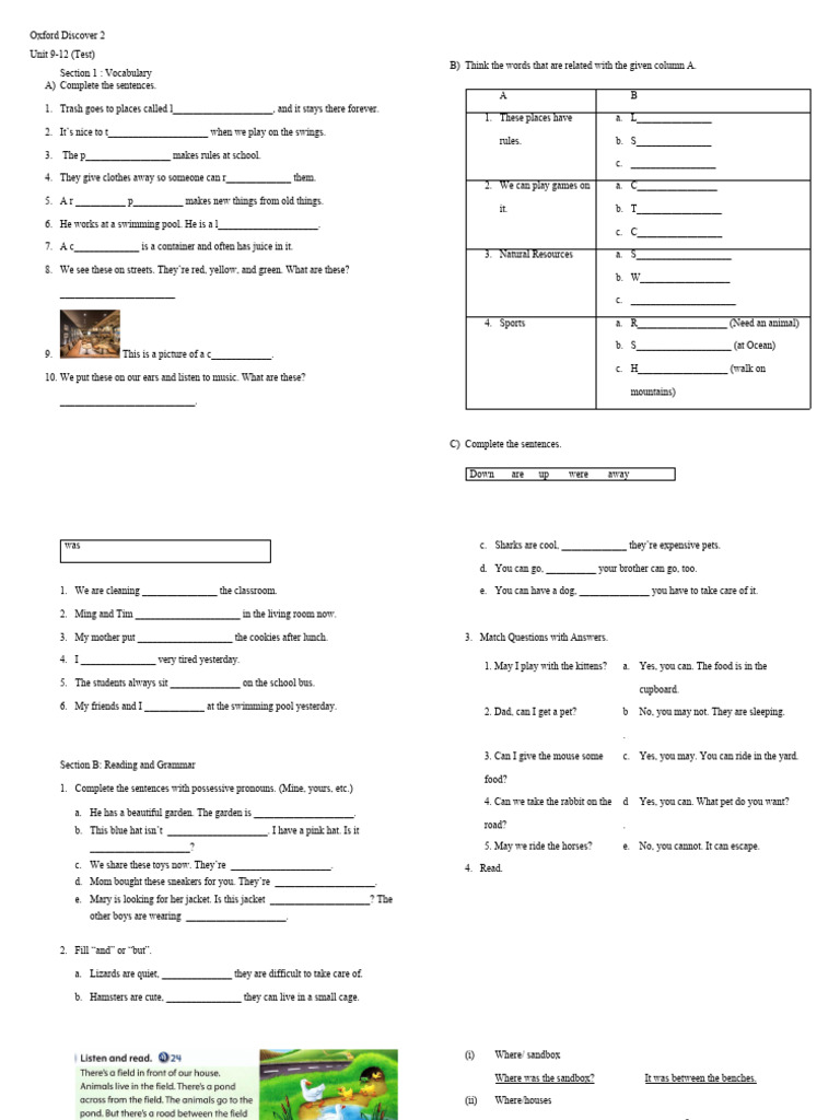 oxford discover book 2 unit 9