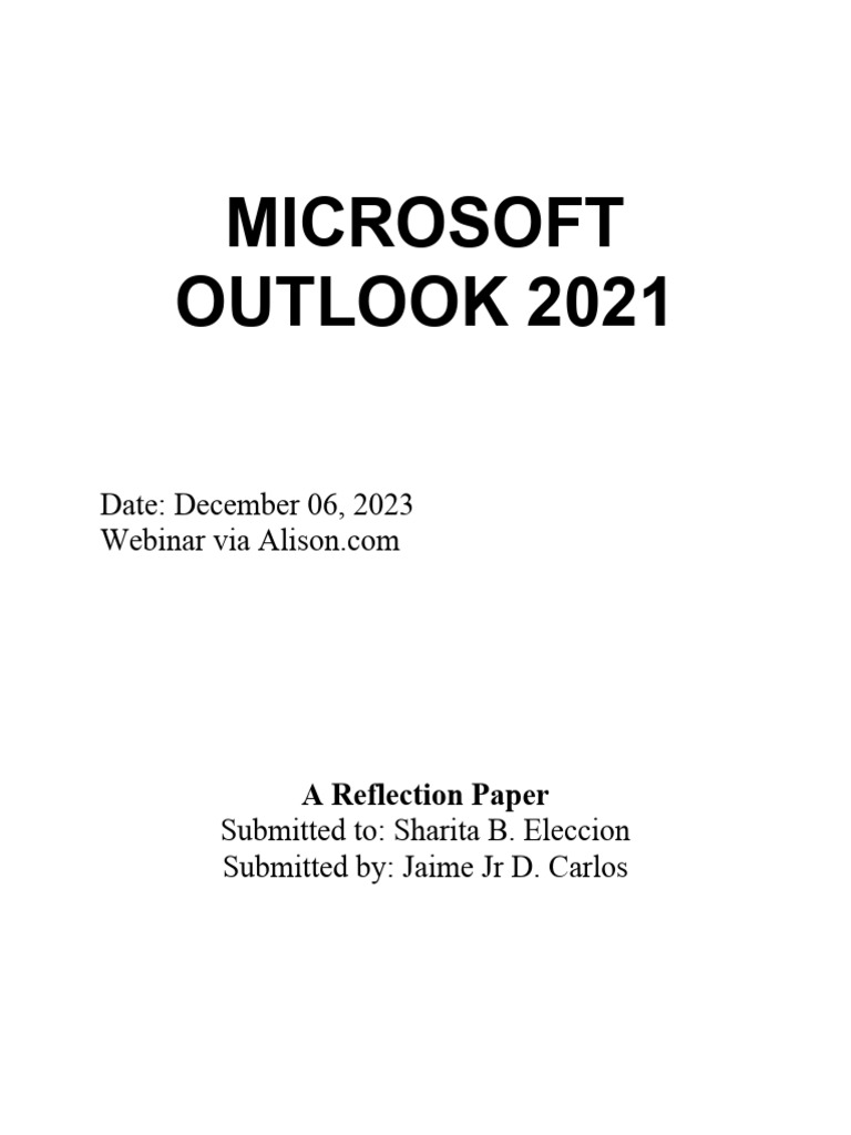 Overview of Microsoft Outlook 2021 | PDF