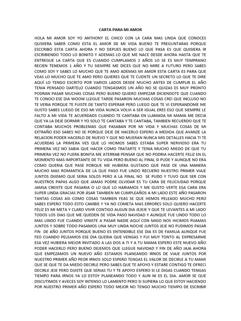 Carta de amor para mi novio | PDF | Amor