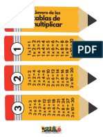 Llavero de Las Tablas de Multiplicar - Lapiz