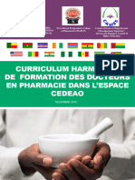 Curriculum Harmonise de Formation Des Docteurs en Pharmacie Dans Lespace Cedeao