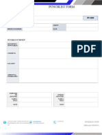 Punch List Form