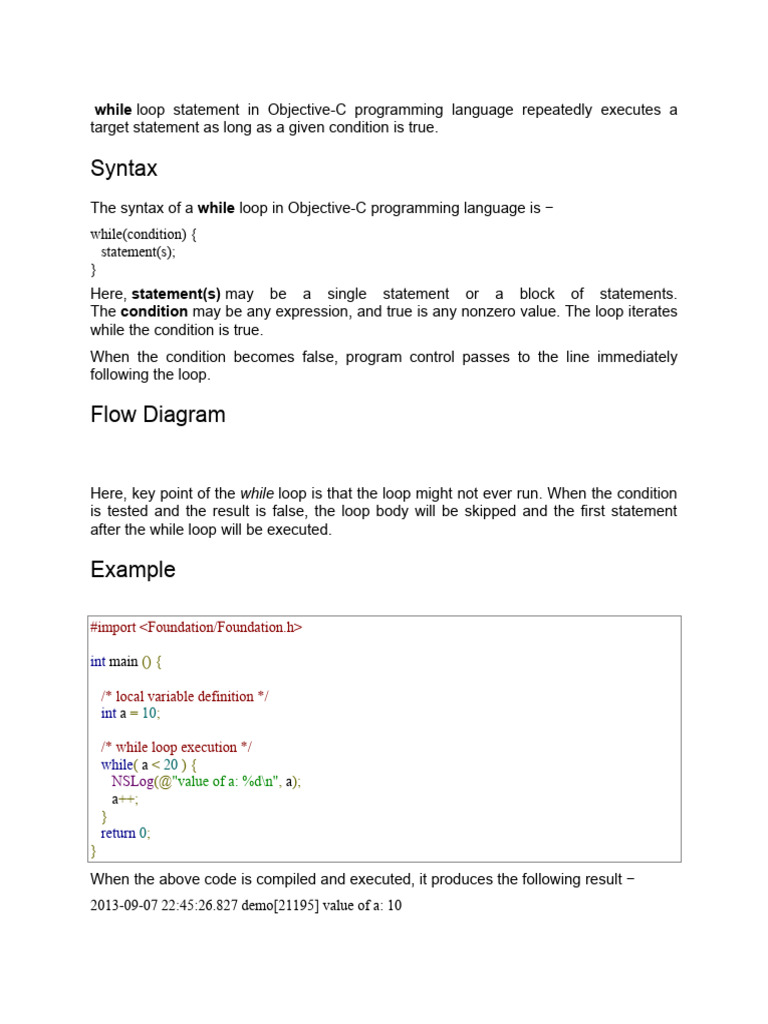 Control structure in objective c pdf