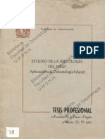 Estudio de La Psicologia Del Nino. Aplicacion A La Odontologia Infantil. 1962