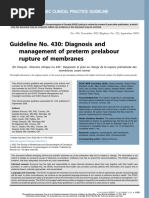 Guideline No. 430 - Diagnosis and Management of Preterm Prelabour Rupture of Membranes