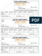Admit Card PT 2 2023-24