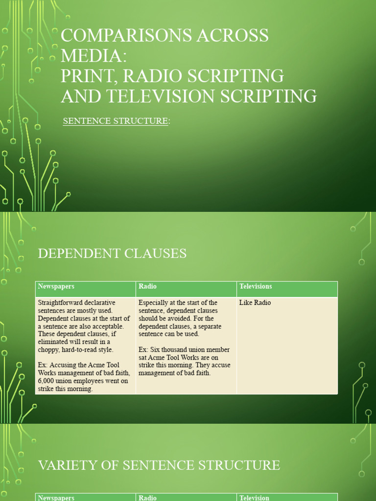 Media Script Structure Comparison | PDF | Language Arts & Discipline ...