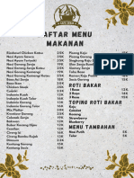 Daftar Menu Cafe Senja Bandung