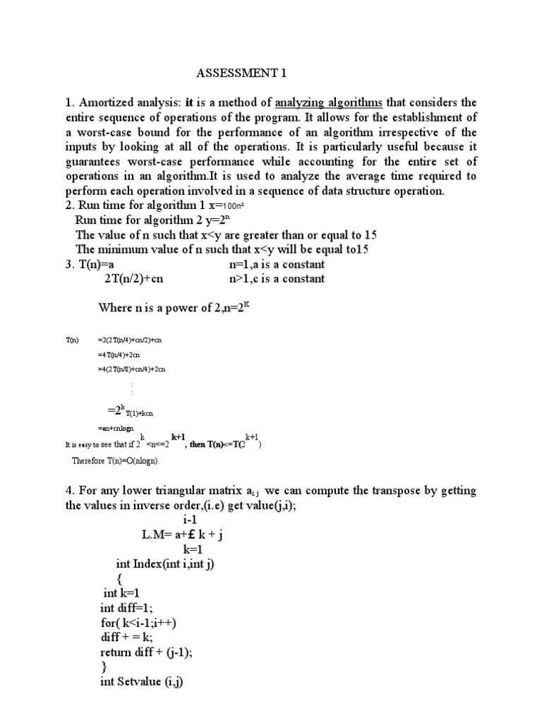 Amortized Analysis and Heap Operations | PDF | Time Complexity ...