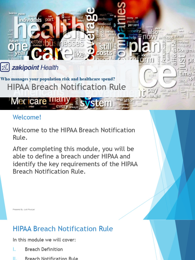ZPH HIPAA Breach Notification Rule (Day 3) | PDF | Health Insurance ...