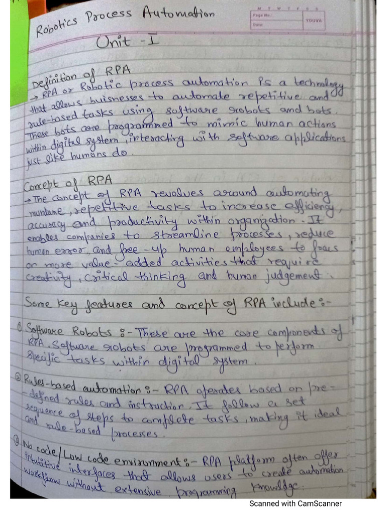RPA Unit 1 - Notes | PDF