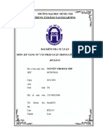 Môn Kỹ Năng Tư Vấn Pháp Luật Trong Lĩnh Vực Đất Đai - Đề 02 - Nguyễn Thị Hoài Thu