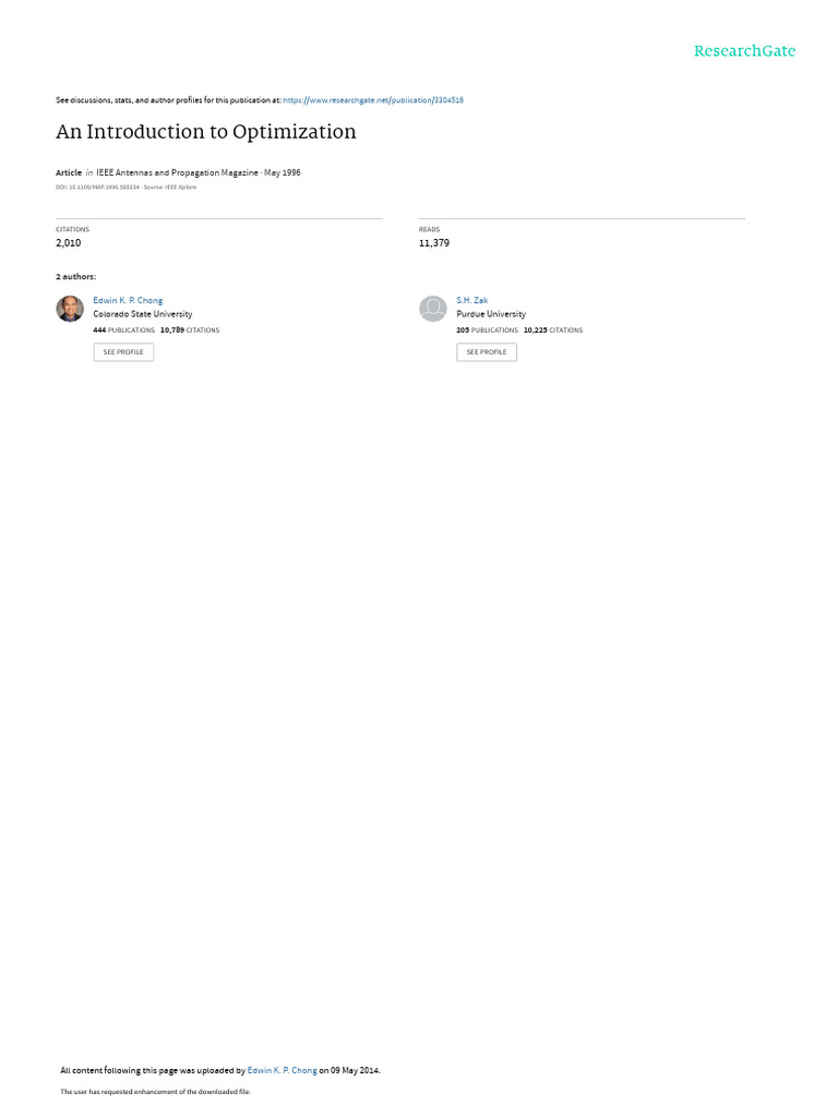 An Introduction To Optimization | PDF | Mathematical Optimization ...