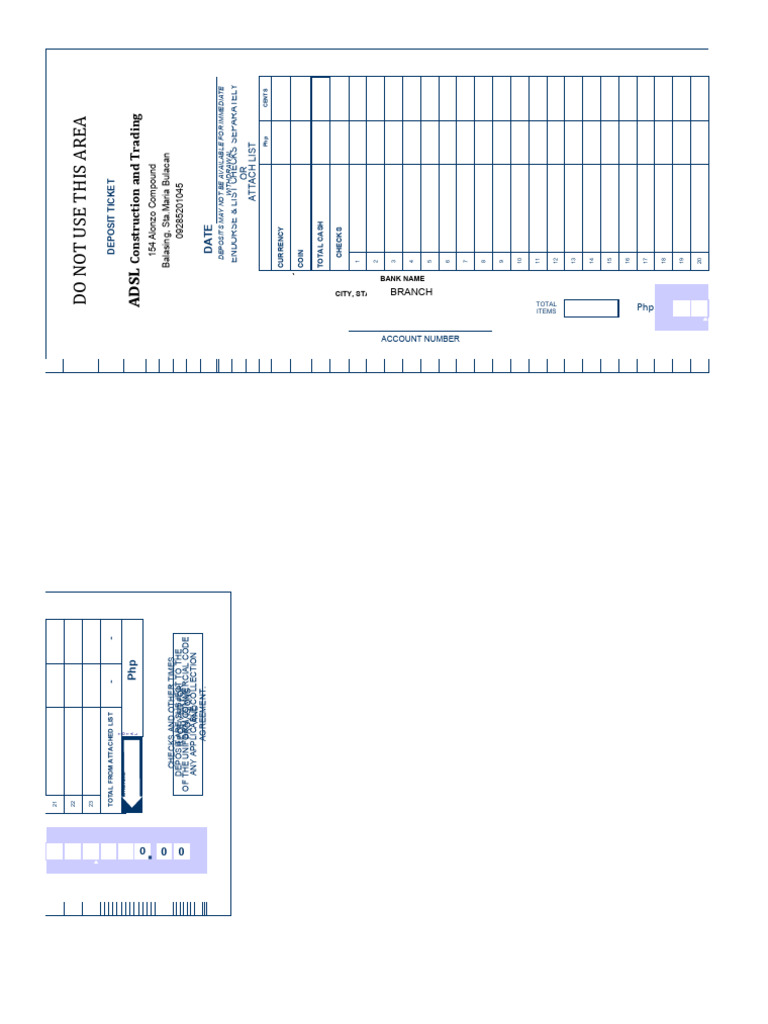how to fill out deposit ticket for checks