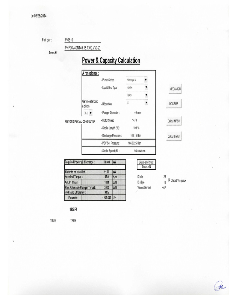 Pump Power Calculation PDF